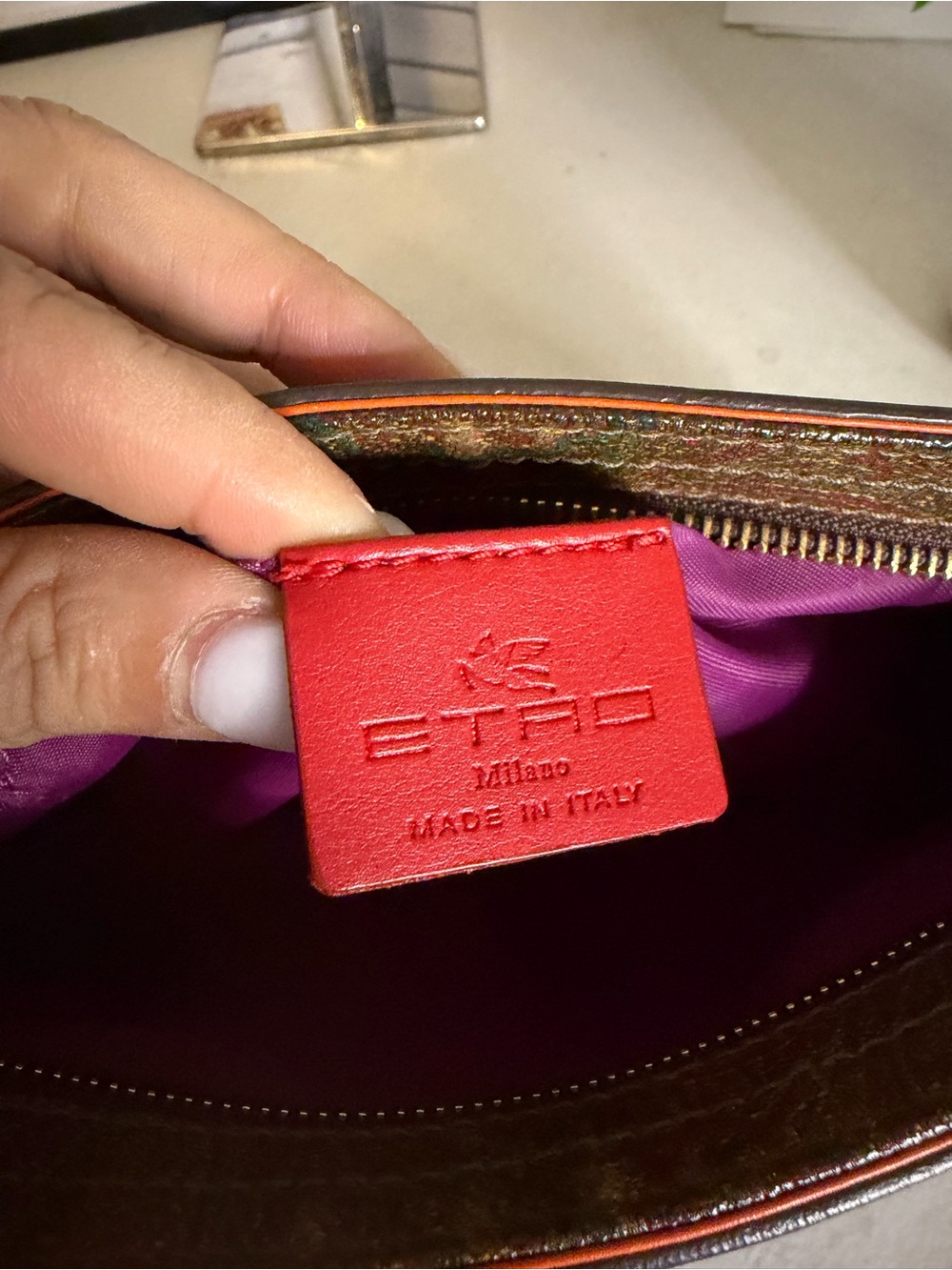 ETRO Paisley Leather Shoulder Bag | Authentic | Pre-Loved - Picture 7 of 9